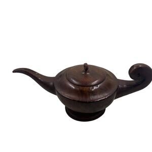 Vintage Hand Carved Wood Genies magic Lantern